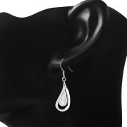 Mother of Pearl Drop Sterling Silver Earrings, e388 